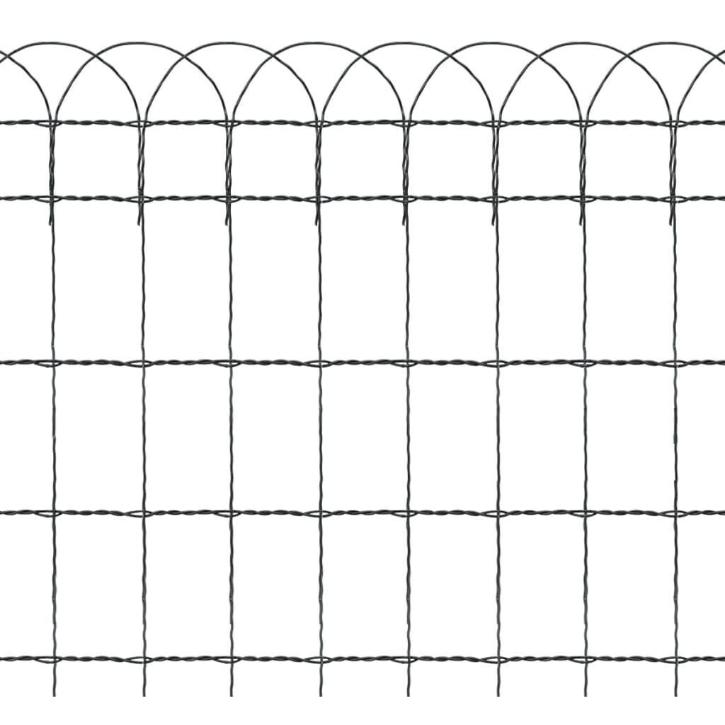 vidaXL Garden Border Fence Powder-coated Iron 10x0.65 m