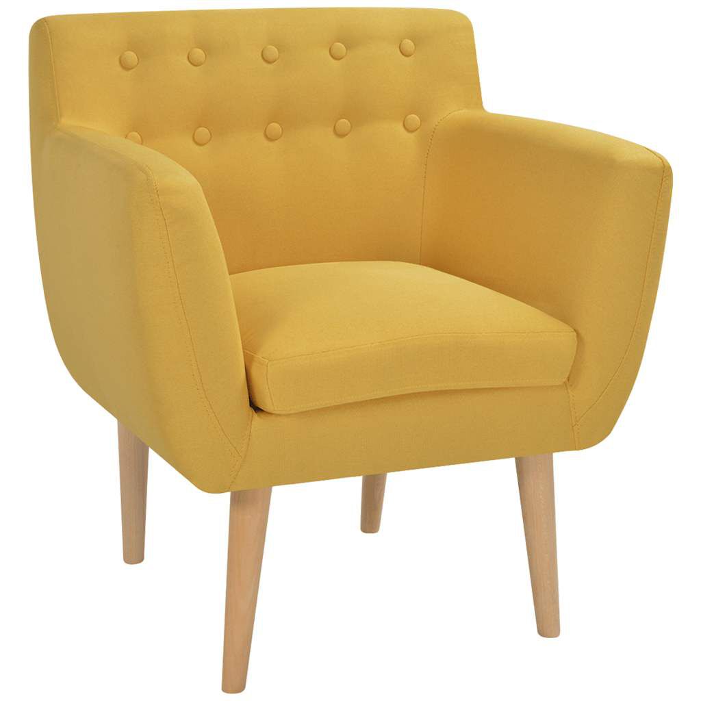 vidaXL Armchair Yellow Fabric