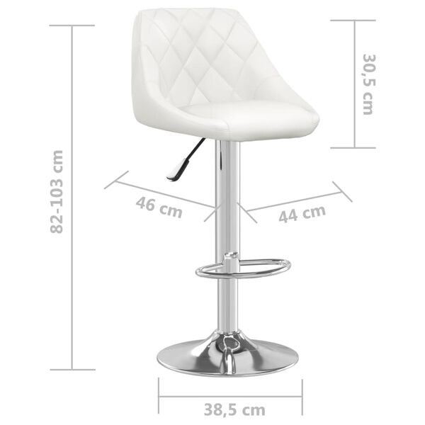 vidaXL Bar Stools 2 pcs White Faux Leather