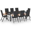 vidaXL 9 Piece Garden Dining Set Black and Brown