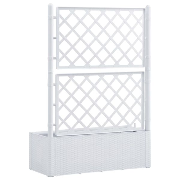 vidaXL Garden Raised Bed with Trellis and Self Watering System White