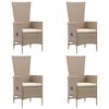 vidaXL 7 Piece Garden Dining Set Poly Rattan Beige