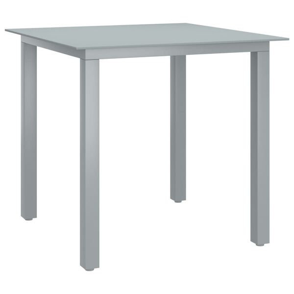 vidaXL 5 Piece Garden Dining Set Aluminium Silver and Black