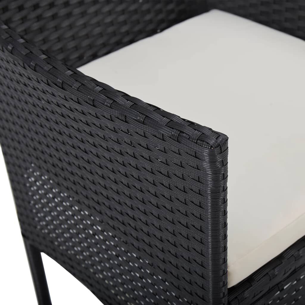 vidaXL Garden Dining Chairs 2pcs Poly Rattan Black