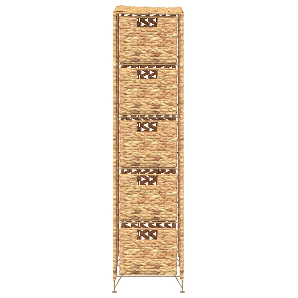 vidaXL Storage Unit with 5 Baskets 25.5x37x100 cm Water Hyacinth