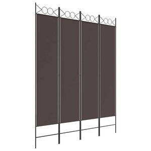 vidaXL 4-Panel Room Divider Brown 160x200 cm Fabric