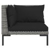 vidaXL 4 Piece Garden Lounge Set with Cushions Poly Rattan Dark Grey