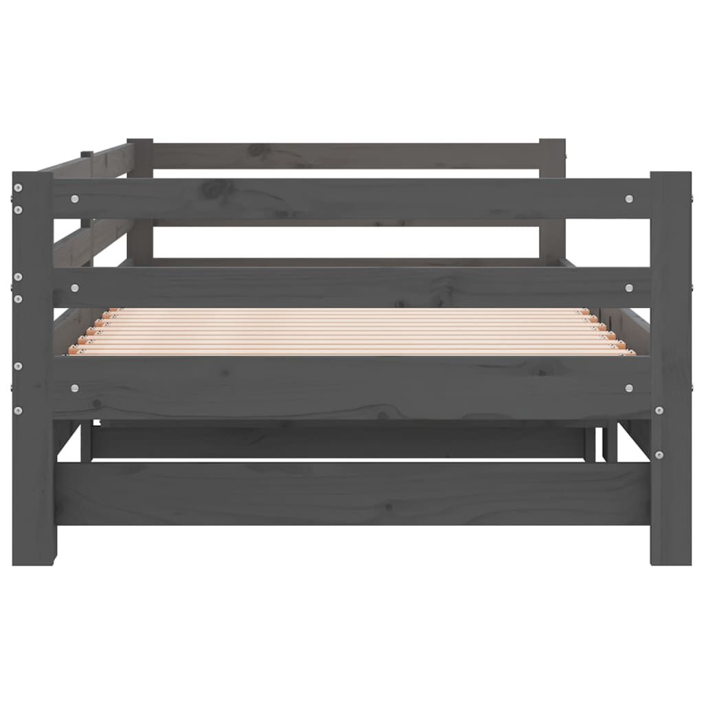 vidaXL Pull-out Day Bed without Mattress Grey 2x(90x200)cm