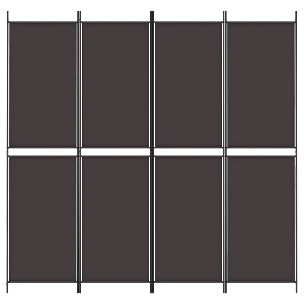 vidaXL 4-Panel Room Divider Brown 200x200 cm Fabric