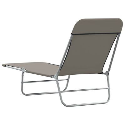 vidaXL Folding Sun Loungers 2 pcs Steel and Fabric Grey, grey vidaXL Folding Sun Loungers 2 pcs Steel and Fabric Grey