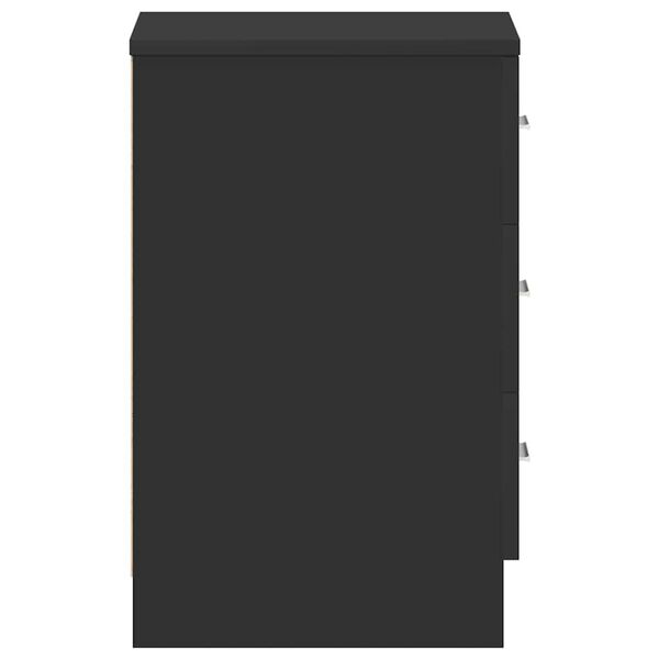 vidaXL Bedside Cabinets 2 pcs Black 38x35x56 cm Engineered Wood