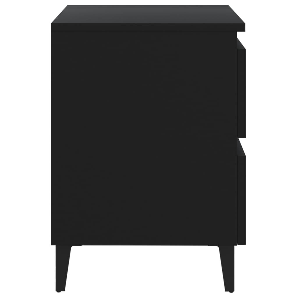 vidaXL Bed Cabinets 2 pcs Black 40x35x50 cm Engineered Wood