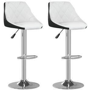 vidaXL Bar Stools 2 pcs White and Black Faux Leather