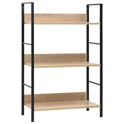 vidaXL 3-Layer Book Shelf Oak 60x27.6x90.5 cm Engineered Wood, oak and black vidaXL 3-Layer Book Shelf Oak 60x27.6x90.5 cm Engineered Wood