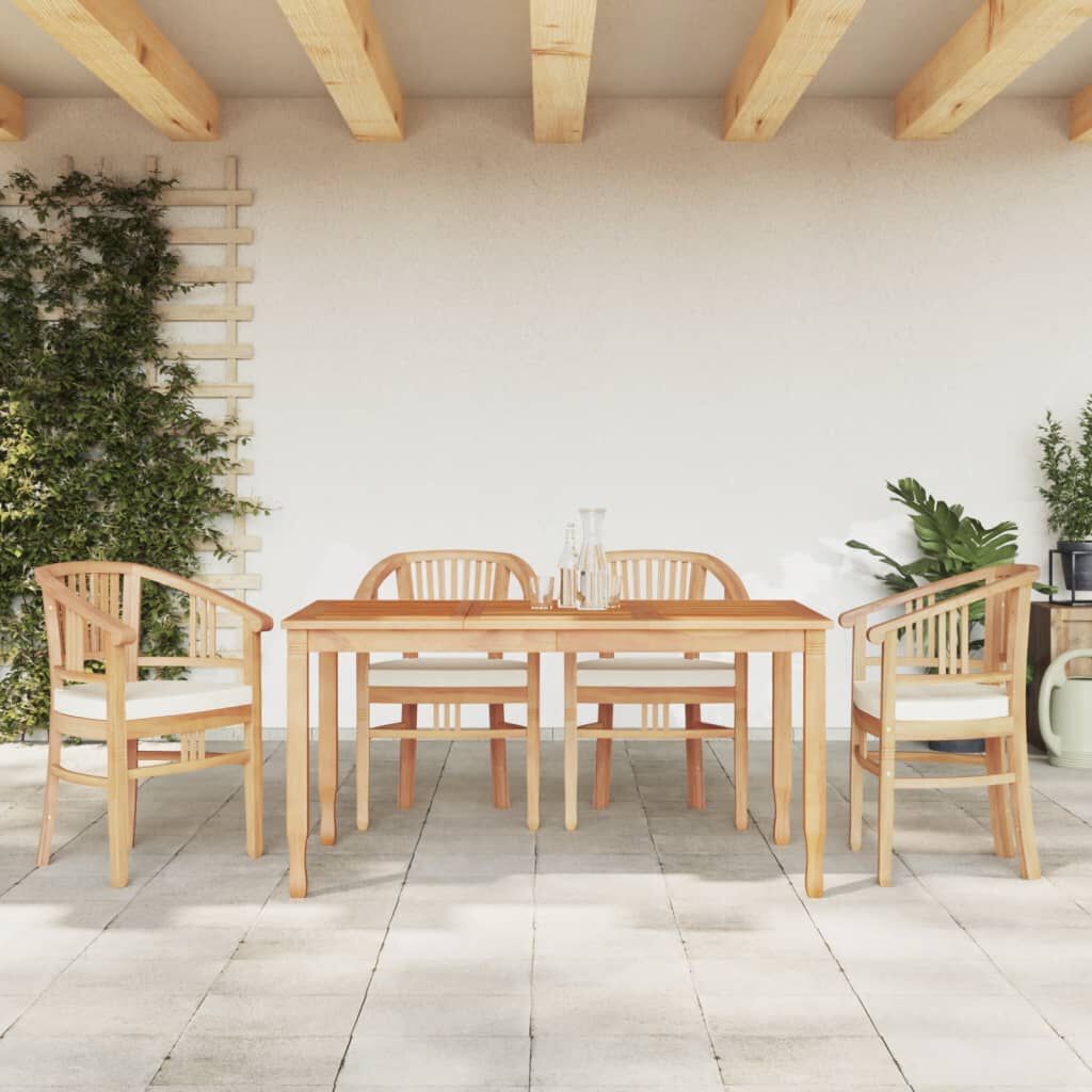 vidaXL 5 Piece Garden Dining Set Solid Wood Teak