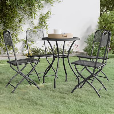 vidaXL 5 Piece Garden Dining Set Expanded Metal Mesh Anthracite,  vidaXL 5 Piece Garden Dining Set Expanded Metal Mesh Anthracite