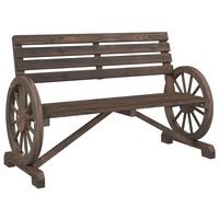 vidaXL Garden Bench 2-Seater Solid Wood Fir, dark brown vidaXL Garden Bench 2-Seater Solid Wood Fir