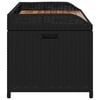 vidaXL Storage Bench Black 100x50x52 cm Poly Rattan and Acacia Wood