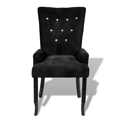 vidaXL Armchair Black Velvet, black vidaXL Armchair Black Velvet