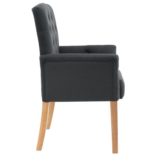 vidaXL Dining Chair with Armrests Grey Fabric