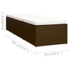 vidaXL Sun Lounger with Cushion and Tea Table Poly Rattan Brown
