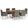 vidaXL 7 Piece Garden Dining Set Poly Rattan Anthracite