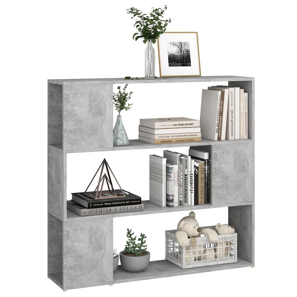 vidaXL Book Cabinet Room Divider Concrete Grey 100x24x94 cm