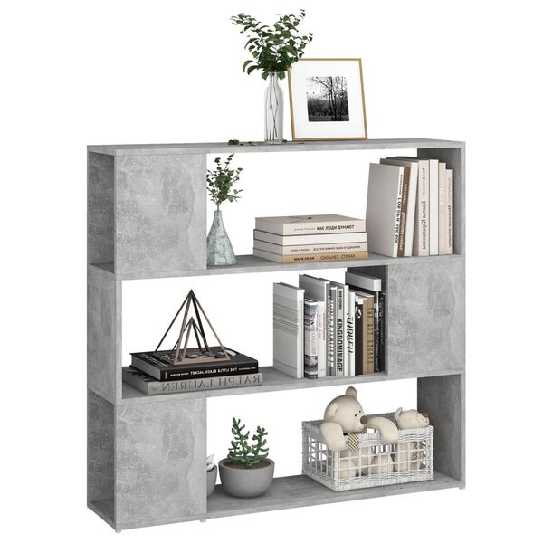 vidaXL Book Cabinet Room Divider Concrete Grey 100x24x94 cm