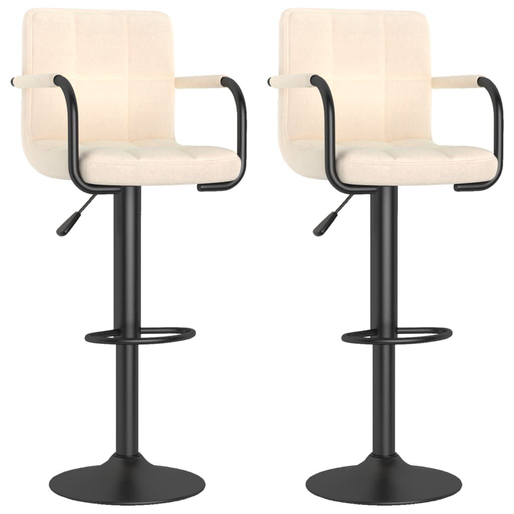 vidaXL Bar Stools 2 pcs Cream Fabric