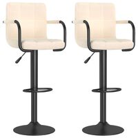 vidaXL Bar Stools 2 pcs Cream Fabric, cream vidaXL Bar Stools 2 pcs Cream Fabric
