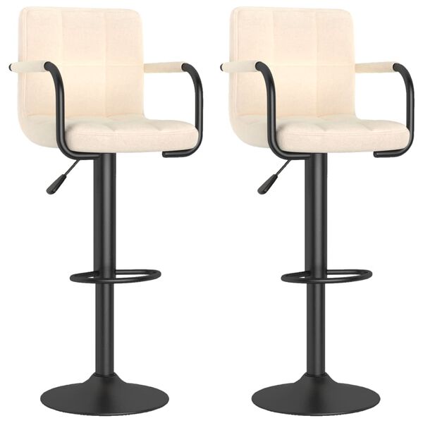 vidaXL Bar Stools 2 pcs Cream Fabric