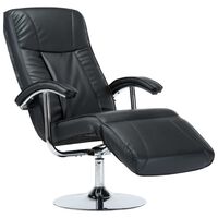 vidaXL TV Armchair Black Faux Leather, black vidaXL TV Armchair Black Faux Leather