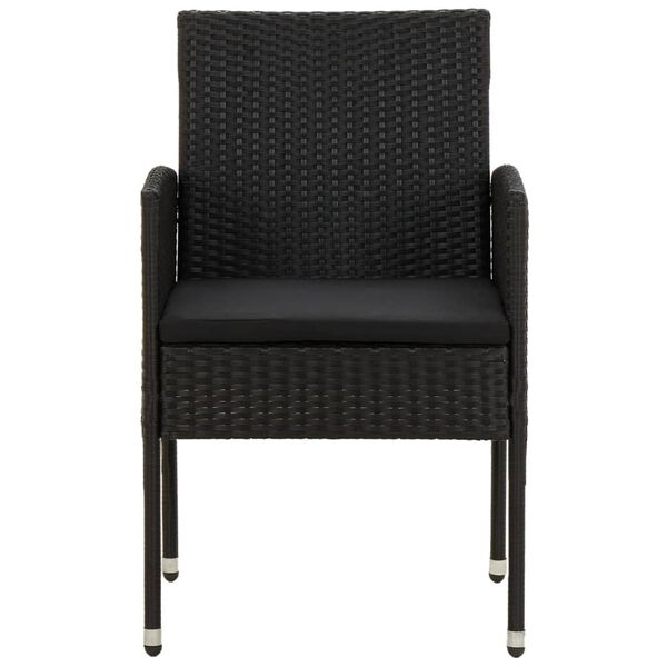 vidaXL 5 Piece Outdoor Dining Set Poly Rattan Black