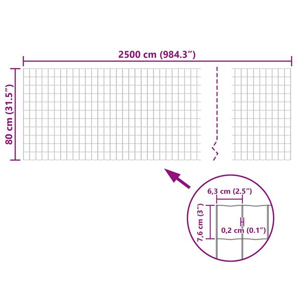 vidaXL Euro Fence Steel 25x0.8 m Green