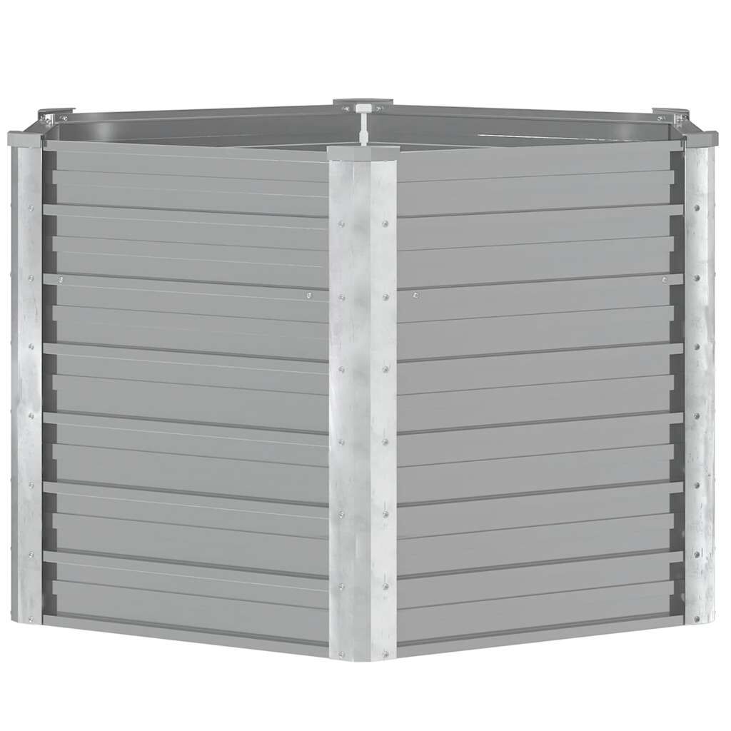 vidaXL Garden Raised Bed Galvanised Steel 129x129x77 cm Grey