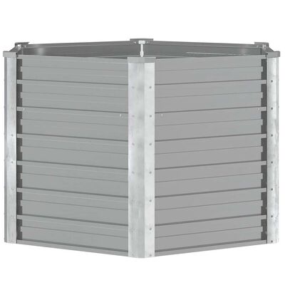 vidaXL Garden Raised Bed Galvanised Steel 129x129x77 cm Grey, grey vidaXL Garden Raised Bed Galvanised Steel 129x129x77 cm Grey