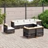 vidaXL 8 Piece Garden Sofa Set with Cushions Black Poly Rattan
