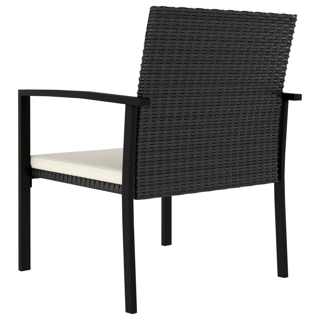 vidaXL 9 Piece Garden Dining Set Poly Rattan Black