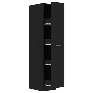 vidaXL Apothecary Cabinet Black 30x42,5x150 cm Engineered Wood