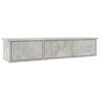 vidaXL Wall-mounted Drawer Shelf Concrete Grey 88x26x18.5 cm Engineered Wood