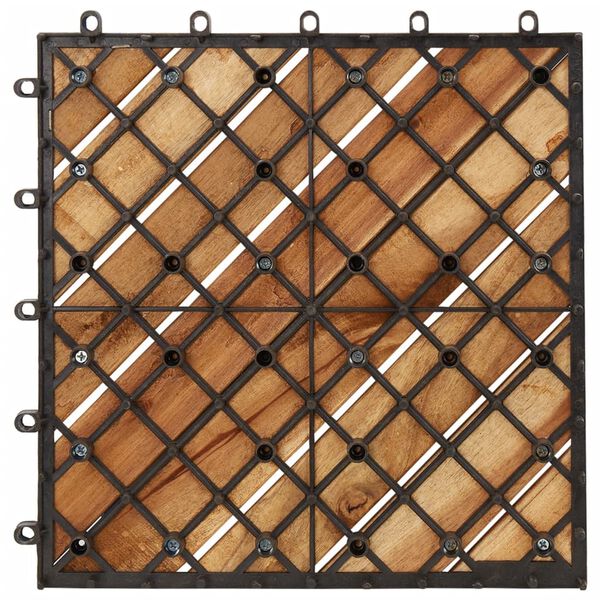 vidaXL Decking Tiles 30 pcs Brown 30x30 cm Solid Wood Acacia