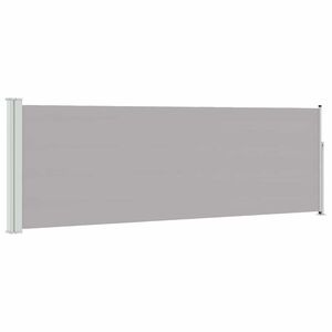 vidaXL Side Awning | Grey | Polyester with PU coating, powder-coated iron