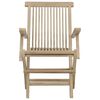 vidaXL Folding Garden Chairs 2 pcs Grey 56x61x89 cm Solid Wood Teak