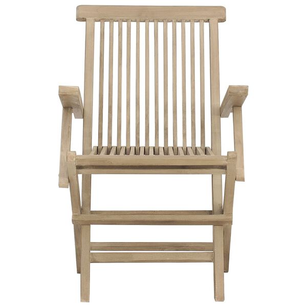 vidaXL Folding Garden Chairs 2 pcs Grey 56x61x89 cm Solid Wood Teak