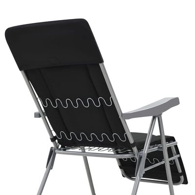 vidaXL Folding Garden Chairs with Cushions 2 pcs Black, black vidaXL Folding Garden Chairs with Cushions 2 pcs Black