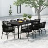 vidaXL 9 Piece Garden Dining Set Black
