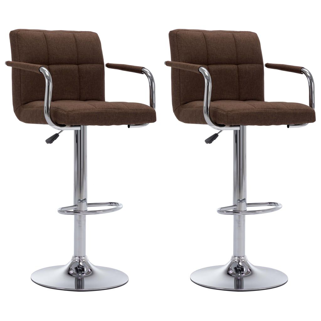 vidaXL Bar Stools 2 pcs Brown Fabric