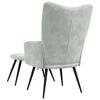 vidaXL Relaxing Chair with a Stool Light Grey Velvet