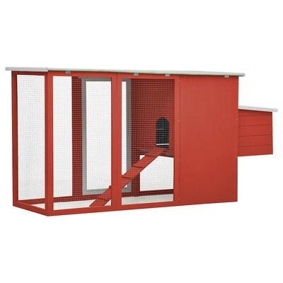 vidaXL Outdoor Chicken Cage Hen House with 1 Egg Cage Red Wood, red vidaXL Outdoor Chicken Cage Hen House with 1 Egg Cage Red Wood