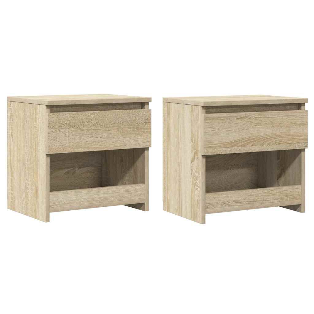 vidaXL Bedside Cabinets 2 pcs Sonoma Oak 40x30x39 cm Engineered Wood